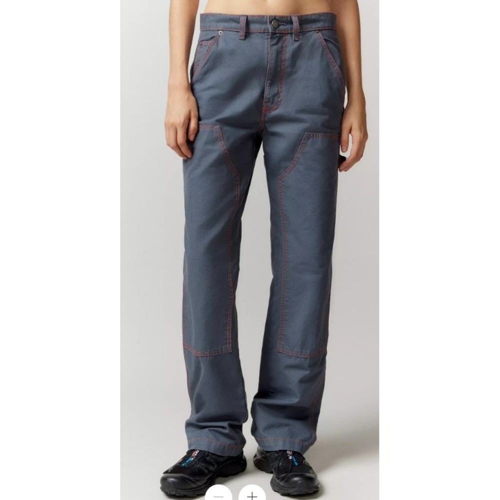 BDG Carpenter Pants Womens 28 Gray Contrast Stitch Double Knee Workwear